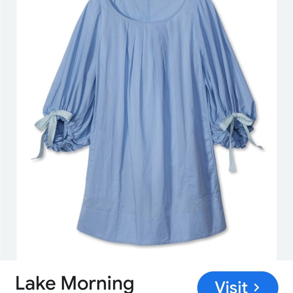 Lake pajama morning dress in bluebell.   Medium.   EUC - Picture 3 of 7